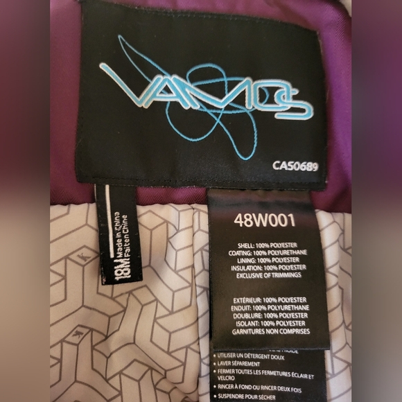 Vamo's Kids Purple Snowpants, Size 18 Months - Picture 5 of 5